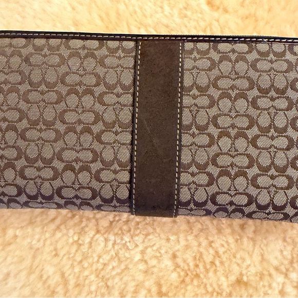 Coach Brown Signature Monogram Zip Wallet - Vintage - Picture 4 of 6